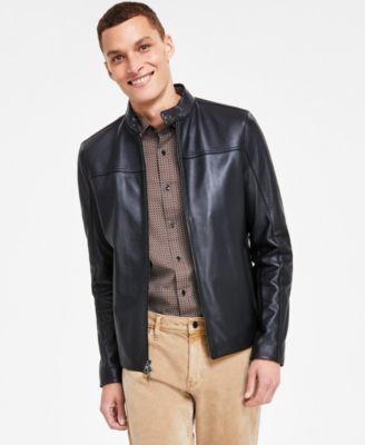 Michael Kors - Men's Leather Racer Jacket