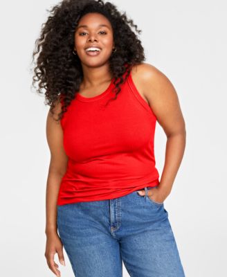 On 34th - Plus Size Solid Ribbed Tank Top