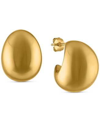 OMA THE LABEL - 18k Gold-Plated Stainless Steel Small Chunky J-Hoop Earrings, 0.94"