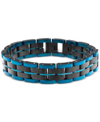 Blackjack - Men's Watch Link Bracelet in Blue & Black Ion-Plated Stainless Steel