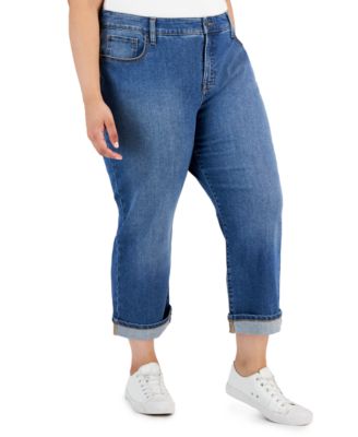 Style & Co - Plus Size Curvy Cuffable-Hem Jeans