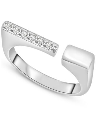 Wrapped - Diamond Open Square Ring (1/6 ct. t.w.) in 10k White Gold