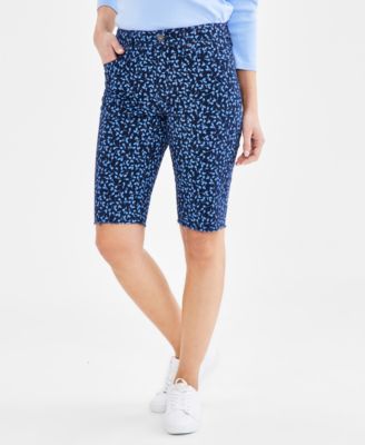 Style & Co - Women's Printed Raw-Edge Bermuda Shorts