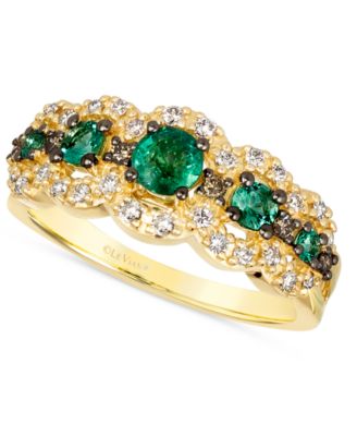 Le Vian - Costa Smeralda Emeralds (3/8 ct. t.w.) & Diamond (1/3 ct. t.w.) Scalloped Ring in 14k Gold