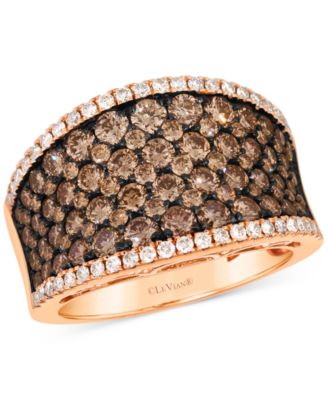 Le Vian - Chocolate Diamond & Nude Diamond Concave Ring (3 ct. t.w.) in 14k Rose Gold