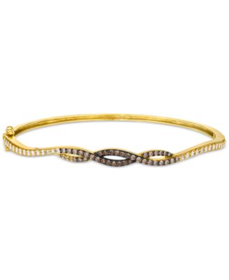 Le Vian - Chocolate Ombr&eacute; Diamond Crossover Bangle Bracelet (1 ct. t.w.) in 14k Gold