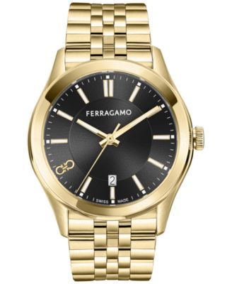 Ferragamo - Men's Swiss Classic Gold Ion-Plated Stainless Steel Bracelet Watch 42mm