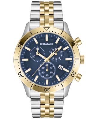 Ferragamo - Men's Swiss Chronograph Master Two-Tone Stainless Steel Bracelet Watch 43mm