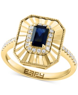 EFFY Collection - Sapphire (5/8 ct. t.w.) & Diamond (1/5 ct. t.w.) Disc Ring in 14k Gold