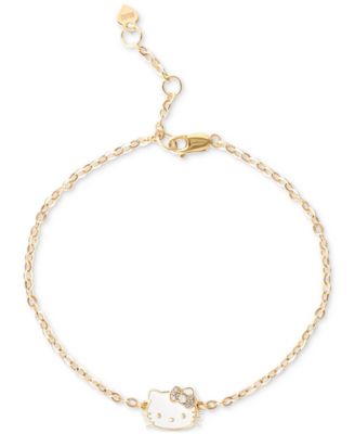 Macy's - Hello Kitty Diamond Accent & Enamel Link Bracelet in 10k Gold