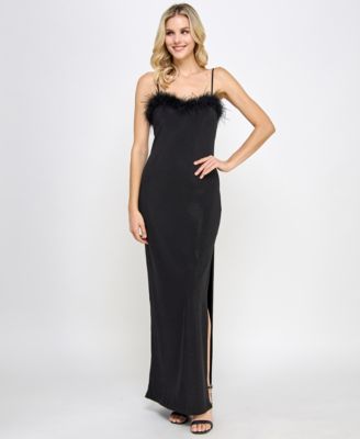Speechless - Juniors' Feather-Trim Sweetheart Gown