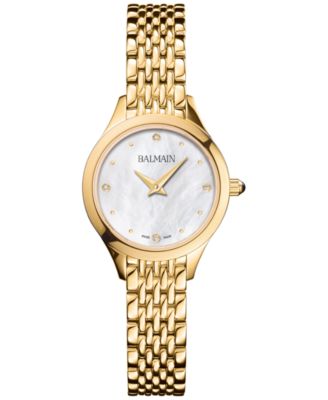 Balmain - Women's Swiss  de Balmain Diamond Accent Gold PVD Stainless Steel Bracelet Watch 25mm