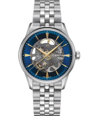Certina - Men's Swiss Automatic DS-1 Skeleton Stainless Steel Bracelet Watch 40mm