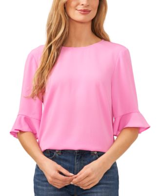 CeCe - Women's Ruffled-Cuff 3/4-Sleeve Top