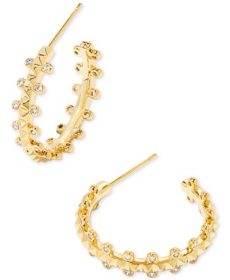 Kendra Scott - 14k Gold-Plated Small Pav&eacute; C-Hoop Earrings, 1"