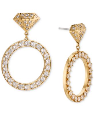 AJOA - Cubic Zirconia Diamond Ring Design Drop Earrings