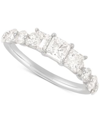 Macy's - Diamond Princess & Round Engagement Ring (2 ct. t.w.) in 14k White Gold