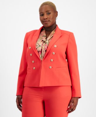 Tahari ASL - Plus Size Faux Double-Breasted Blazer