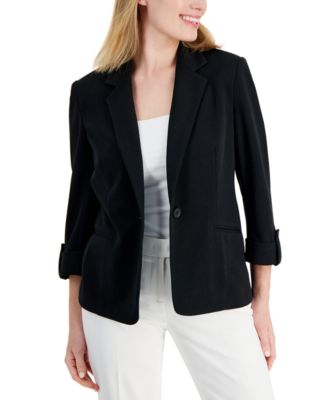 AK Anne Klein - Petite 3/4-Sleeve One-Button Blazer
