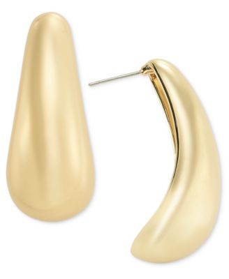 On 34th - Medium Tapered Statement J-Hoop Earrings