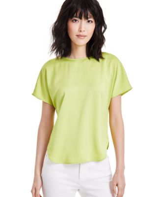 Anne Klein - Petite Textured Dolman-Sleeve Boat-Neck Top