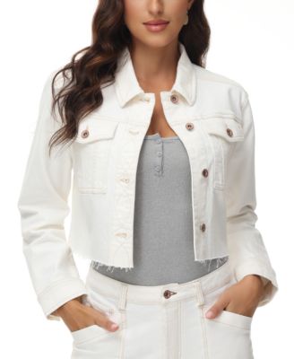 Frye - Women's Cropped Raw-Hem Denim Jacket