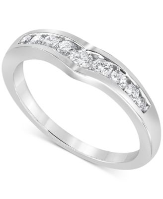 Macy's - Diamond V-Shape Channel-Set Band (1/3 ct. t.w.) in 18K White Gold