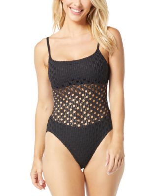 Carmen Marc Valvo - Women's Crochet One-Piece Swimsuit