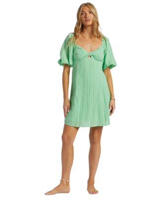 Billabong - Juniors' Sol Puff-Sleeve Twist-Front Dress
