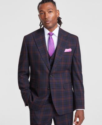 Tayion Collection - Men's Classic-Fit Plaid Suit Jacket