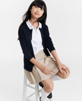 Nautica - Big Girls Pointelle-Stitching Cardigan
