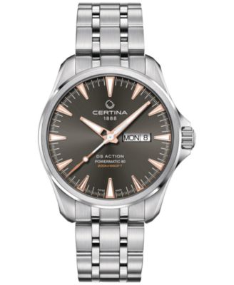 Certina - Men's Swiss Automatic DS Action Day-Date Powermatic 80 Stainless Steel Bracelet Watch 41mm