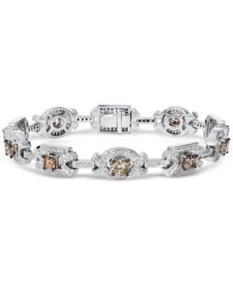 Le Vian - Chocolate Diamond & Vanilla Diamond Halo Cluster Link Bracelet (6-3/8 ct. t.w.) in 18k White Gold