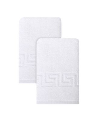 OZAN PREMIUM HOME - Milos Greek Key Design 100% Turkish Cotton Hand Towel, 16" x 30"