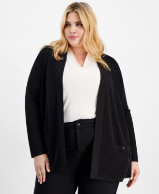 Anne Klein - Plus Size Open-Front Cardigan