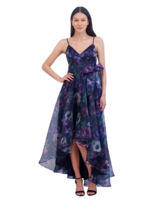 Eliza J - Women's Floral Print Sleeveless High-Low Gown