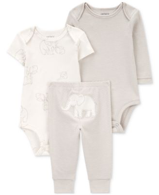 Carter's - Baby Cotton Elephant Little Character Bodysuits & Pants, 3 Piece Set