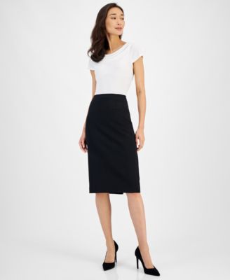 Kasper - Crepe Knee-Length Skirt