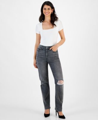 I.N.C. International Concepts - Women's High-Rise Distress Jeans