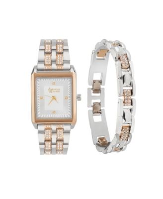American Exchange - Men's Crystal Bracelet Watch 33mm Gift Set