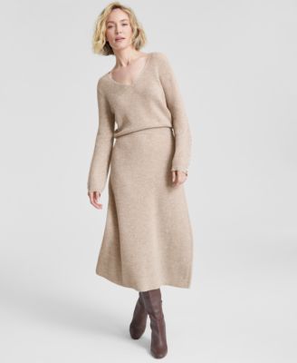 Charter Club - Women's Cashmere A-Line Shaker Midi Skirt