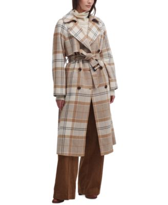 Barbour - Women's Claudette Belted Plaid Double-Breasted Coat