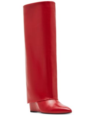 Madden Girl - Evander Cuffed Wedge Wide-Calf Dress Boots