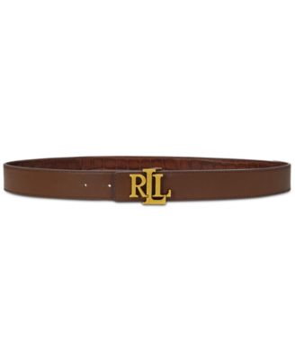 Lauren Ralph Lauren - Women's Logo Reversible Croc-Embossed Leather Belt