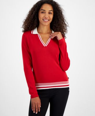 Nautica Jeans - Women's Johnny Collar Long-Sleeve Sweater