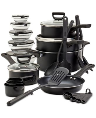 Basic Essentials - 32-Pc. Nonstick Aluminum Cookware Set