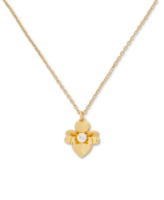 kate spade new york - Gold-Tone Precious Pansy Mini Pendant Necklace