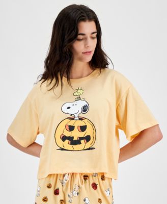 Love Tribe - Juniors' Snoopy Pumpkin Crewneck Tee