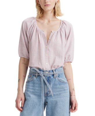 Levi's - Women's Leanne Button-Front Puff-Sleeve Top