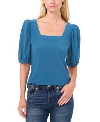CeCe - Women's Square-Neck Puff-Sleeve Blouse